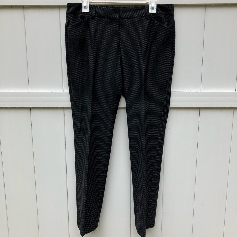 Express Editor Mid Rise Black Pants with blue detail in print. Size 10L
